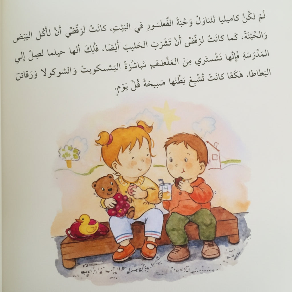 Join Camelia on an engaging educational journey exploring the importance of nutritious eating and physical activity.

This thoughtfully crafted story introduces children to healthy lifestyle habits while fostering personal responsibility and self-care awareness.
