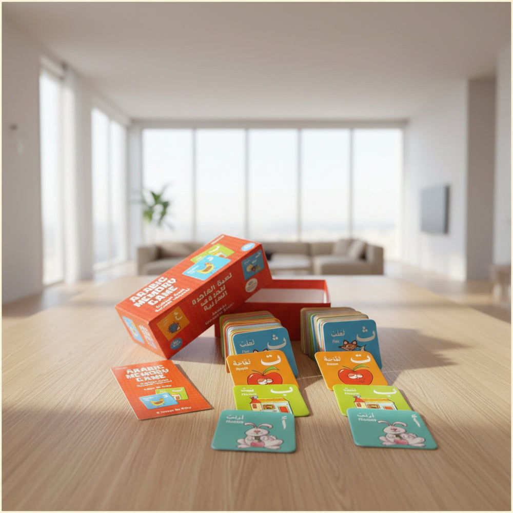 Arabic Memory Game is a great way to learn Arabic alphabet and pictures while developing concentration, matching, object and alphabet recognition skills, the player with the most tiles wins
